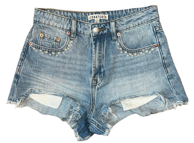 Signature 8 women’s embellished cutoff jean shorts S