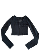 Katie J NYC tween girls Keely cropped henley top S(7-8)