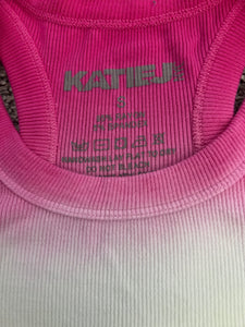 Katie J NYC Livi tween girls ribbed dip dye racerback crop tank S(7-8)