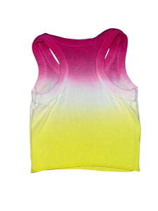 Katie J NYC Livi tween girls ribbed dip dye racerback crop tank S(7-8)