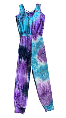 Pixie Lane girls tie dye sleeveless jumpsuit 9-10
