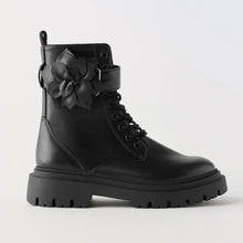 Zara big girls flower combat boots 37(5 Youth)