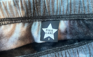 Pixie Lane girls tie dye tiered ruffle mini skirt 8
