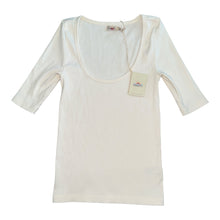 Faherty women’s Freestyle rib knit elbow sleeve tee XS NEW