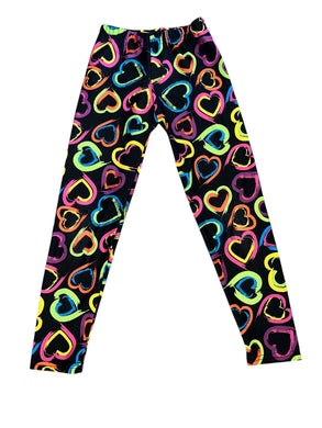 Dori Creations girls hi shine heart leggings 6x