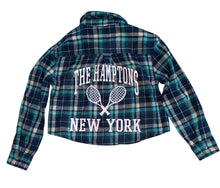 Vintage Havana girls Hamptons New York cropped flannel shirt S(7-8)