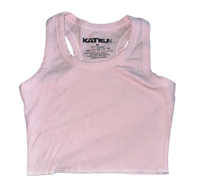 Katie J NYC Livi tween girls ribbed racerback crop tank M(10)
