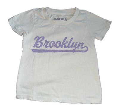 Katie J NYC tween girls Brooklyn distressed cropped tee M(10)