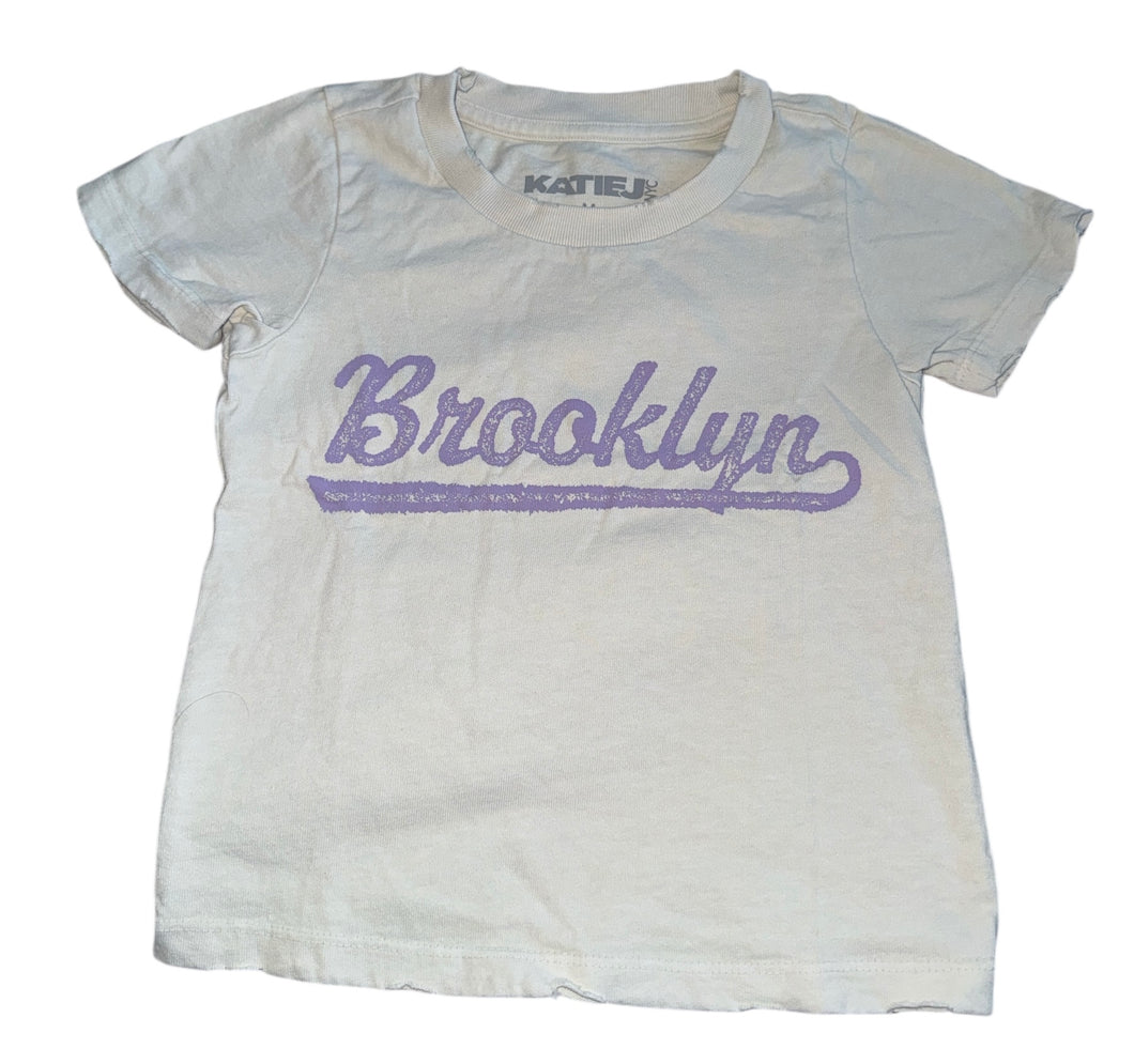 Katie J NYC tween girls Brooklyn distressed cropped tee M(10)