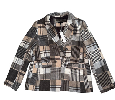 Drew women’s patchwork blazer jacket L NEW