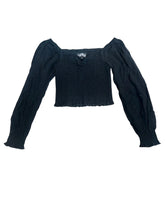 Katie J NYC Junior women’s Chloe smocked cropped blouse S