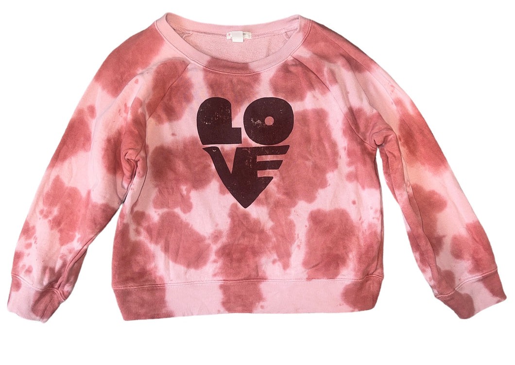 Crewcuts girls bleach dye LOVE sweatshirt S(6-7)