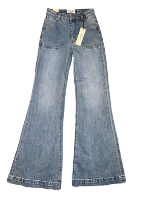 Rolla’s women’s East Coast flare hi rise jeans in Mid blue 24 NEW
