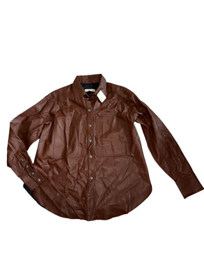 Free People Easy Rider faux leather shacket XS NEW