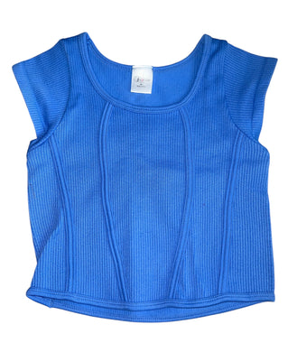 Suzette Collection girls cap sleeve cropped tee M/L(10-14)