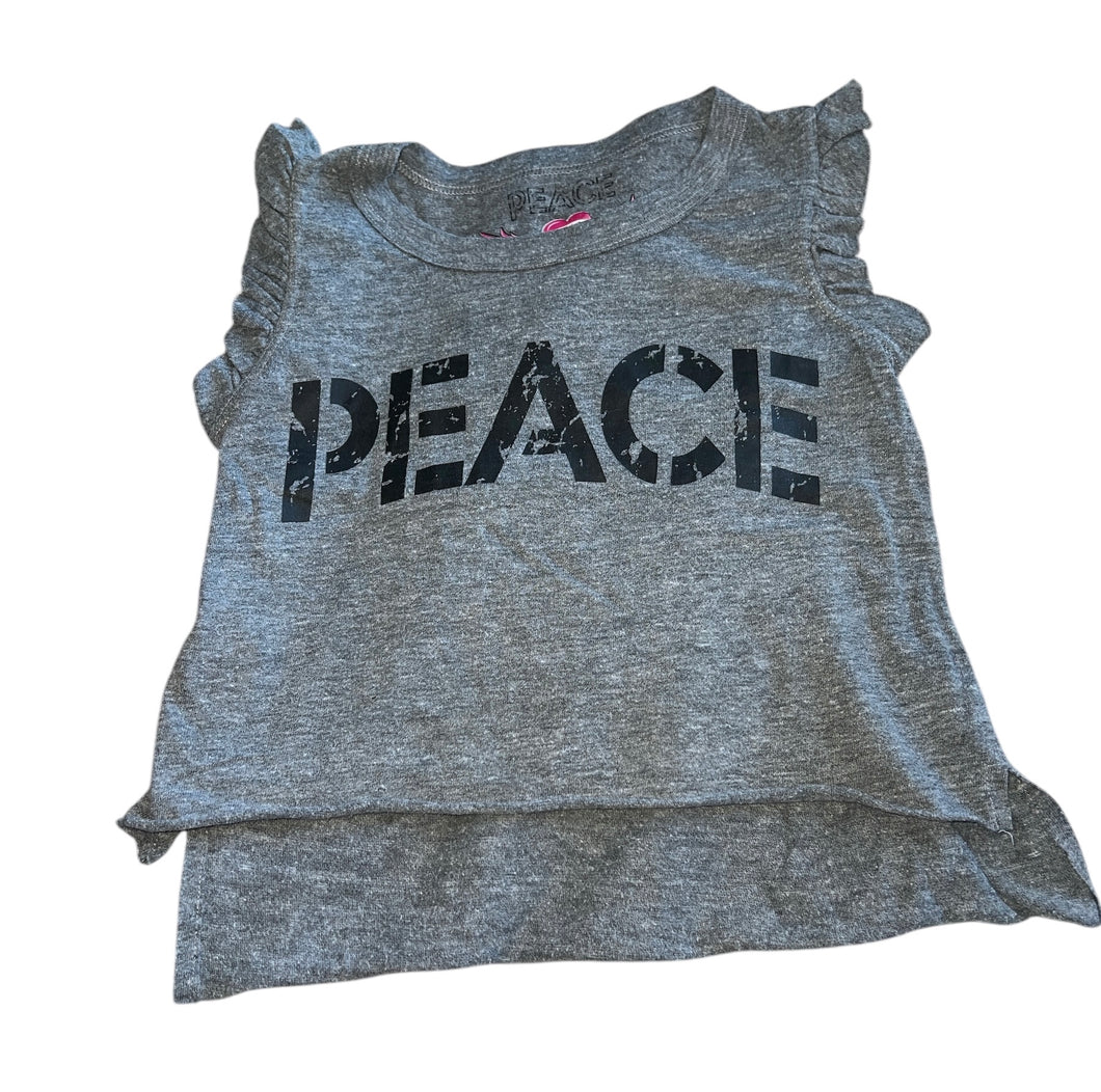 So Nikki girls ruffle sleeve PEACE muscle tank M(10-12)