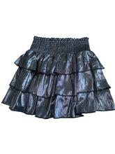 Katie J NYC tween girls metallic Allison tiered skirt L(12)