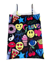 Malibu Sugar tween girls emoji print cami tank ONE SIZE(7-10)
