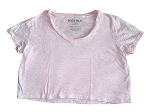 Katie J NYC junior women’s cropped v neck tee XS