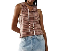 We The Free by Free People women’s hi low racer back hoodie tank top S