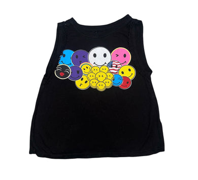 Flowers By Zoe girls happy face braided muscle tank 6x