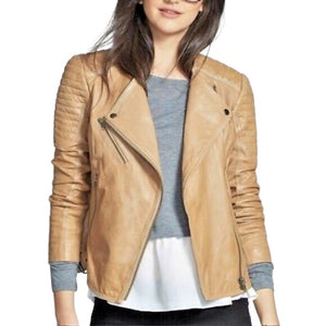 Treasure & Bond women’s genuine distressed leather moto jacket S