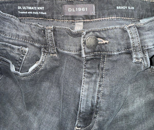 DL1961 boys Brady slim ultimate knit jeans in Gunmetal wash 14