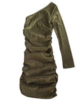 Theme girls one shoulder ruched glitter dress L(10-12)