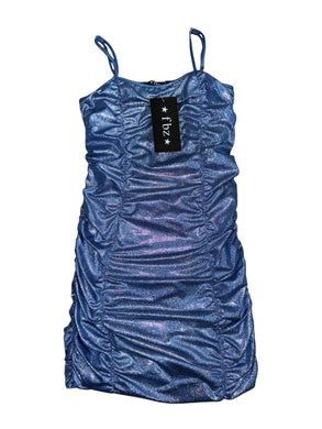 Flowers By Zoe girls ruched shimmer dress M(8-10) NEW