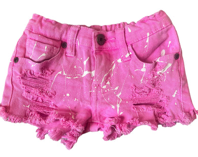 Contraband girls splatter ripped cutoff jean shorts 6