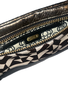 Rafe New York Celia genuine calf hair wristlet with beaded strap