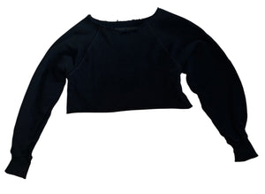 Katie J NYC tween girls Shane off shoulder cropped sweatshirt S(7-8)