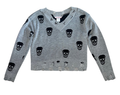 Tweenstyle by Stoopher girls distressed skull sweater 8