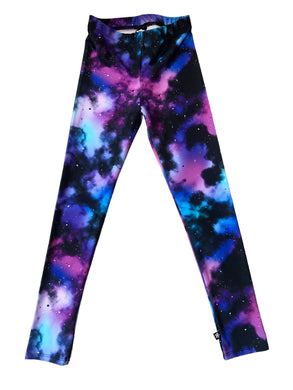 Pixie Lane girls high shine galaxy print leggings 8