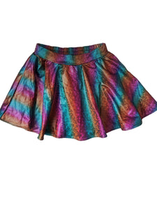 Pixie Lane girls rainbow glitter shirred skater skirt 7