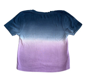 Katie J NYC junior women’s Livi ribbed cropped dip dye tee XS