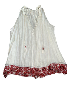 Free People women’s gauze bandana trim tunic top XS