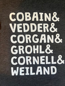 Live And Tell kids Cobain&Vedder&Corgan&Grohl&Cornell&Weiland tee Youth S