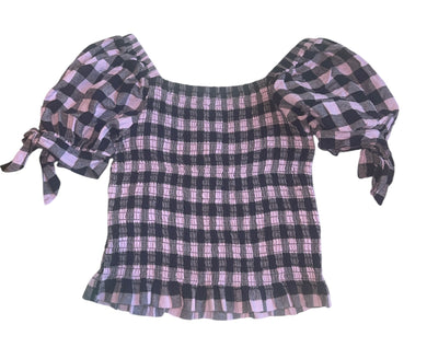 Habitual girls gingham smocked top 7-8