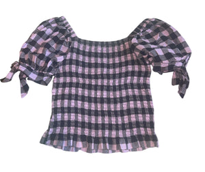 Habitual girls gingham smocked top 7-8