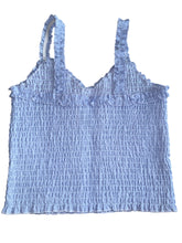 Katie J NYC tween Shari smocked cropped tank top XL(14) NEW