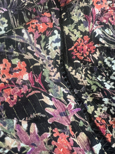 Aqua women’s floral cropped peasant blouse L