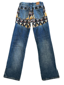 Free People women’s Rocky Mountain patchwork straight leg jeans 24