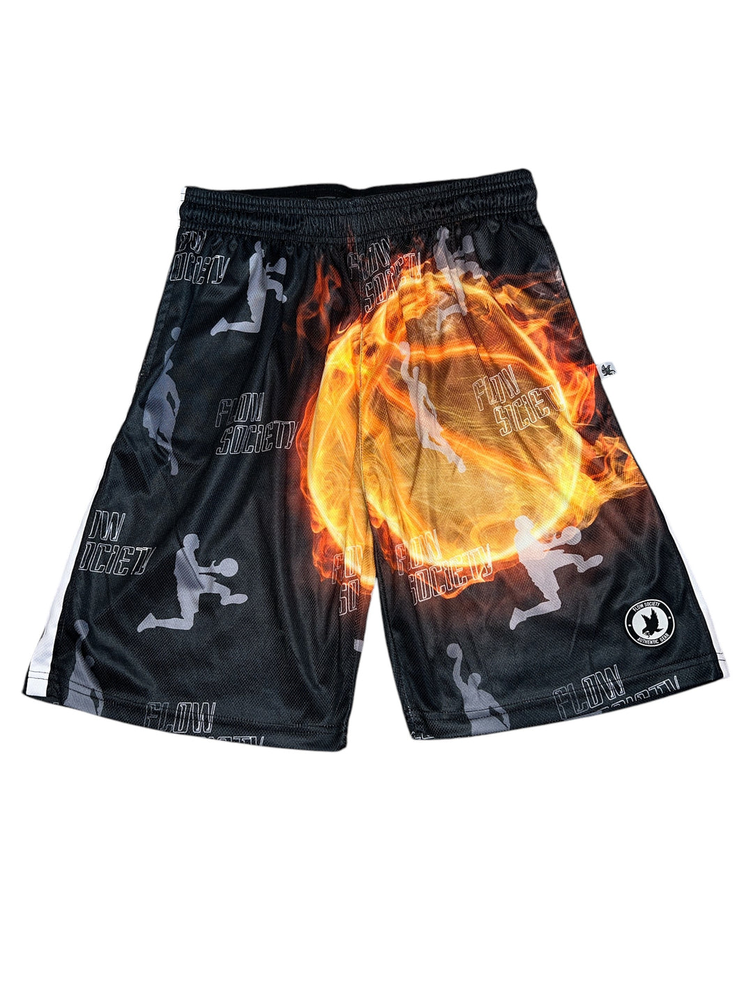 Flow Society youth Basketball flames graphic shorts XL