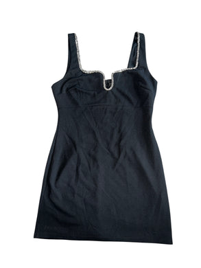 Aqua women’s rhinestone embellished tank dress L