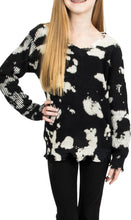 Flowers By Zoe girls bleached distressed sweater XL(14)