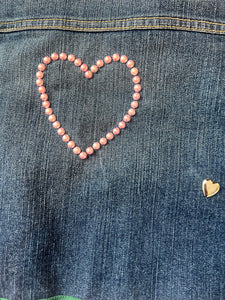Hope Jeans girls beaded LOVE embellished jean jacket 8-10
