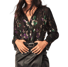Ba$sh women’s Angelo metallic floral cropped peasant top 3(L)
