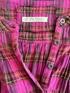 Free People women’s Jessi plaid top XS
