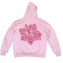 Pink Palm Puff Hawaii Hibiscus blush hoodie sweatshirt S NEW